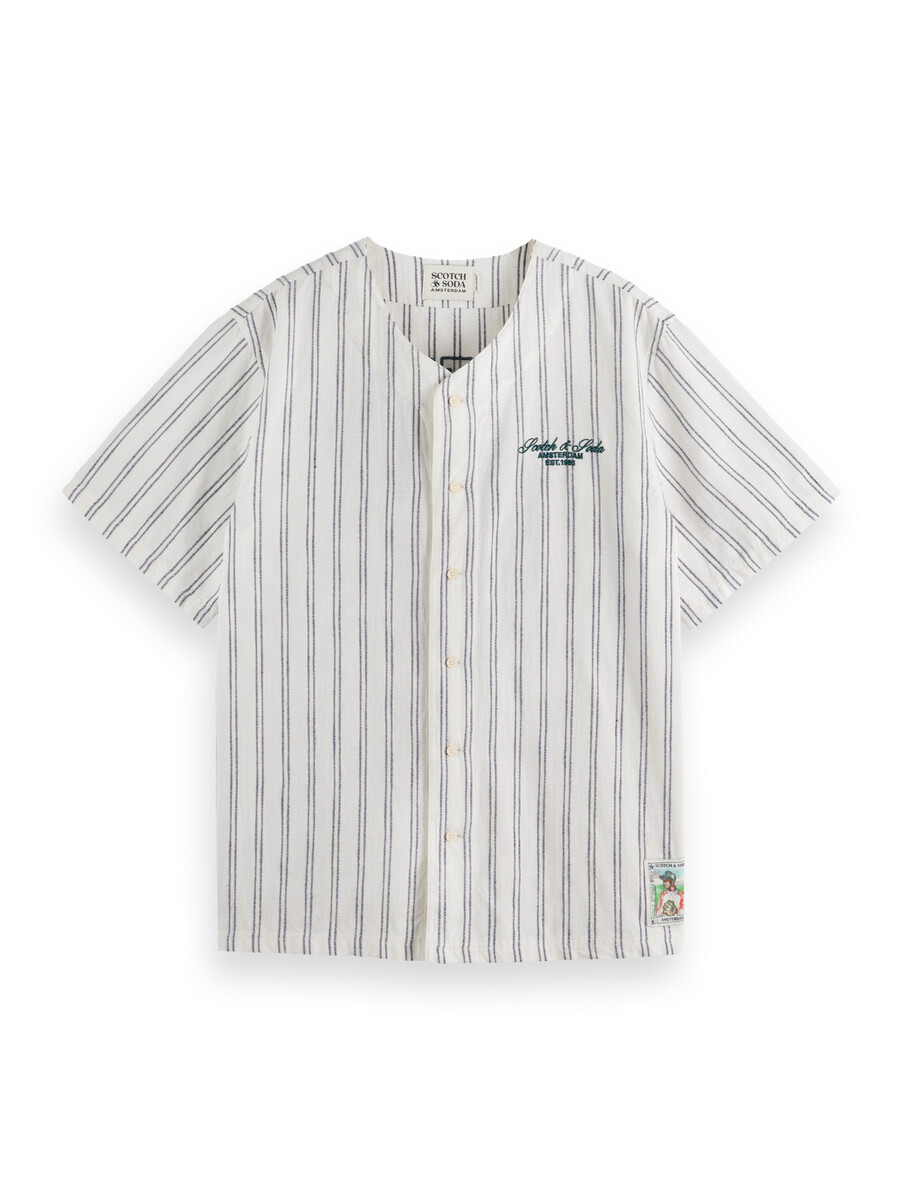 camisa de béisbol de manga corta de corte relajado