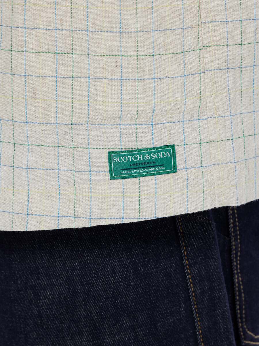 camisa de cuadros teñida en hilo de corte relajado