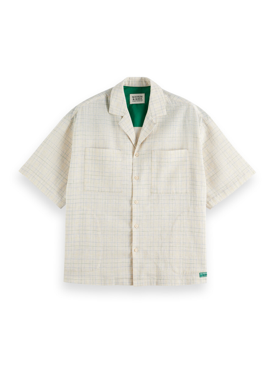 camisa de cuadros teñida en hilo de corte relajado