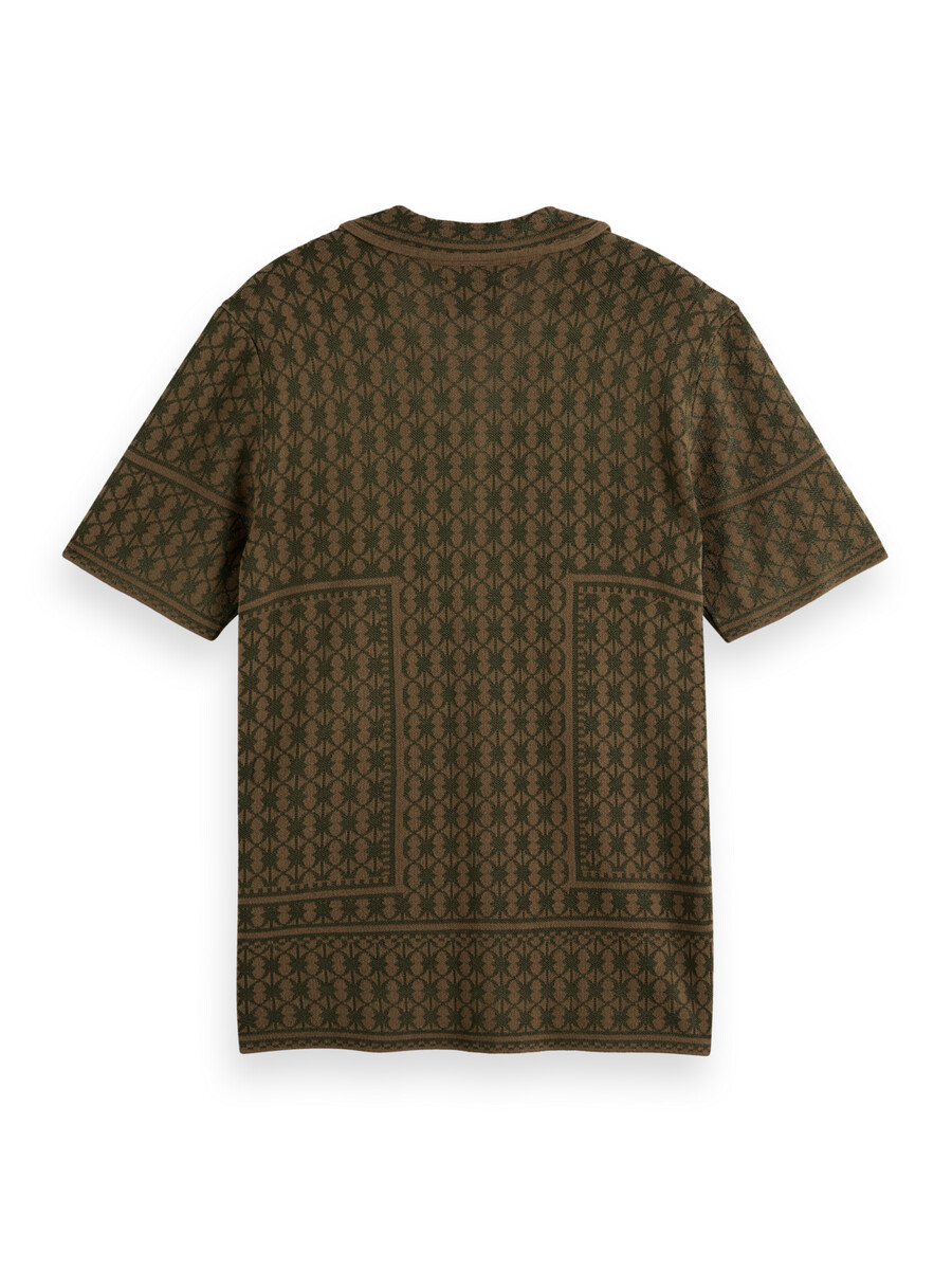 camisa de manga corta de punto jacquard