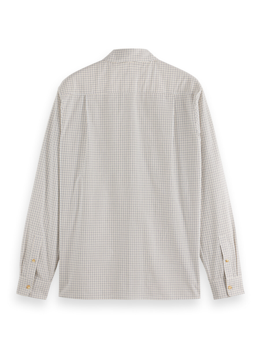 camisa de corte relajado con microcuadros teñidos en hilo