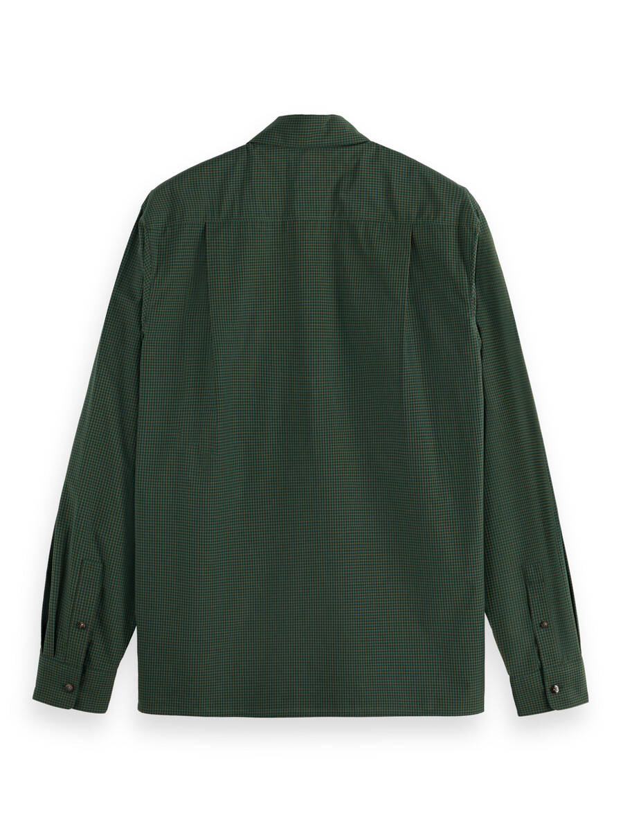 camisa de corte relajado con microcuadros teñidos en hilo