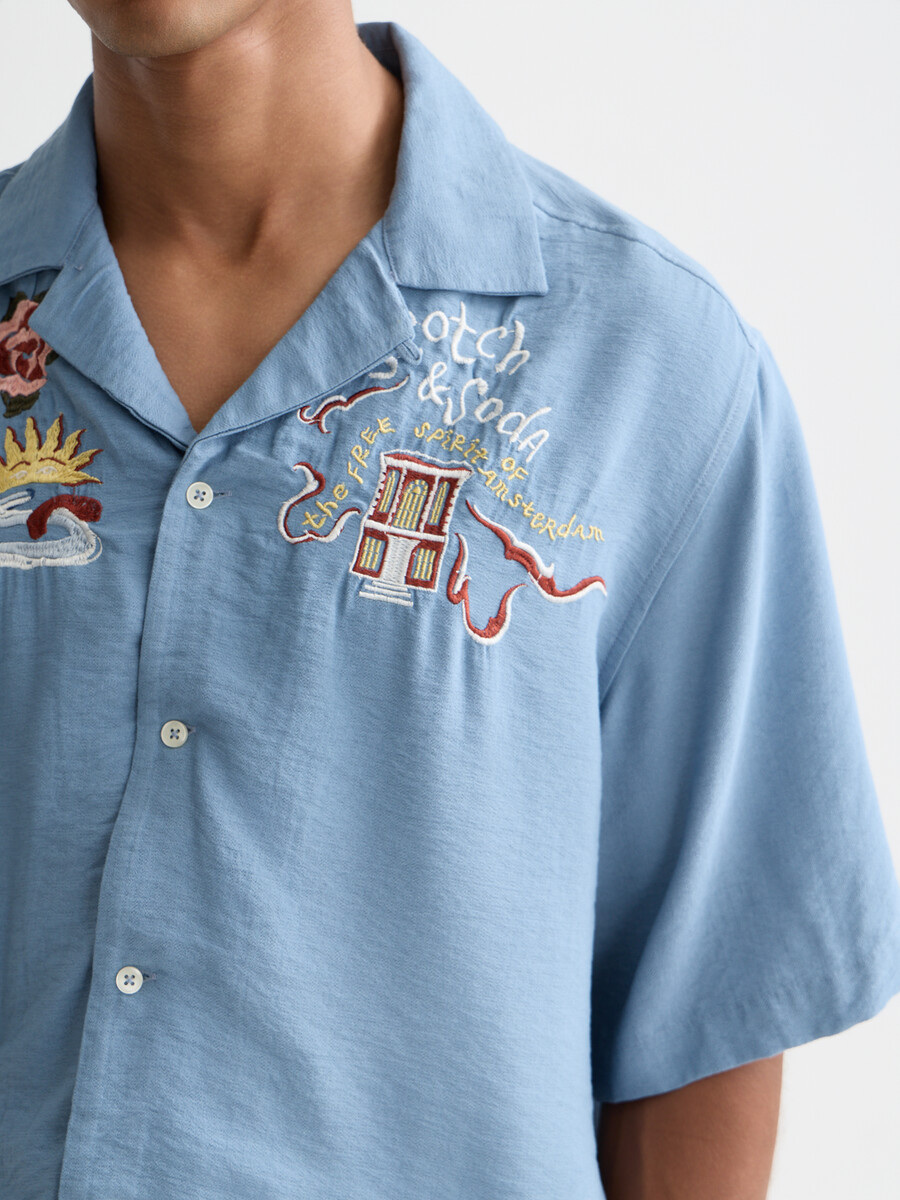 camisa de manga corta holgada del 40.º aniversario