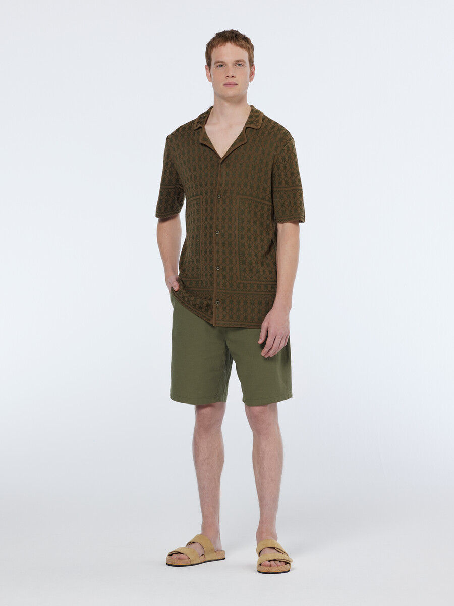 bermudas de corte relajado de algodón y lino fave