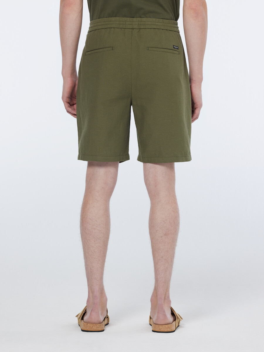 bermudas de corte relajado de algodón y lino fave