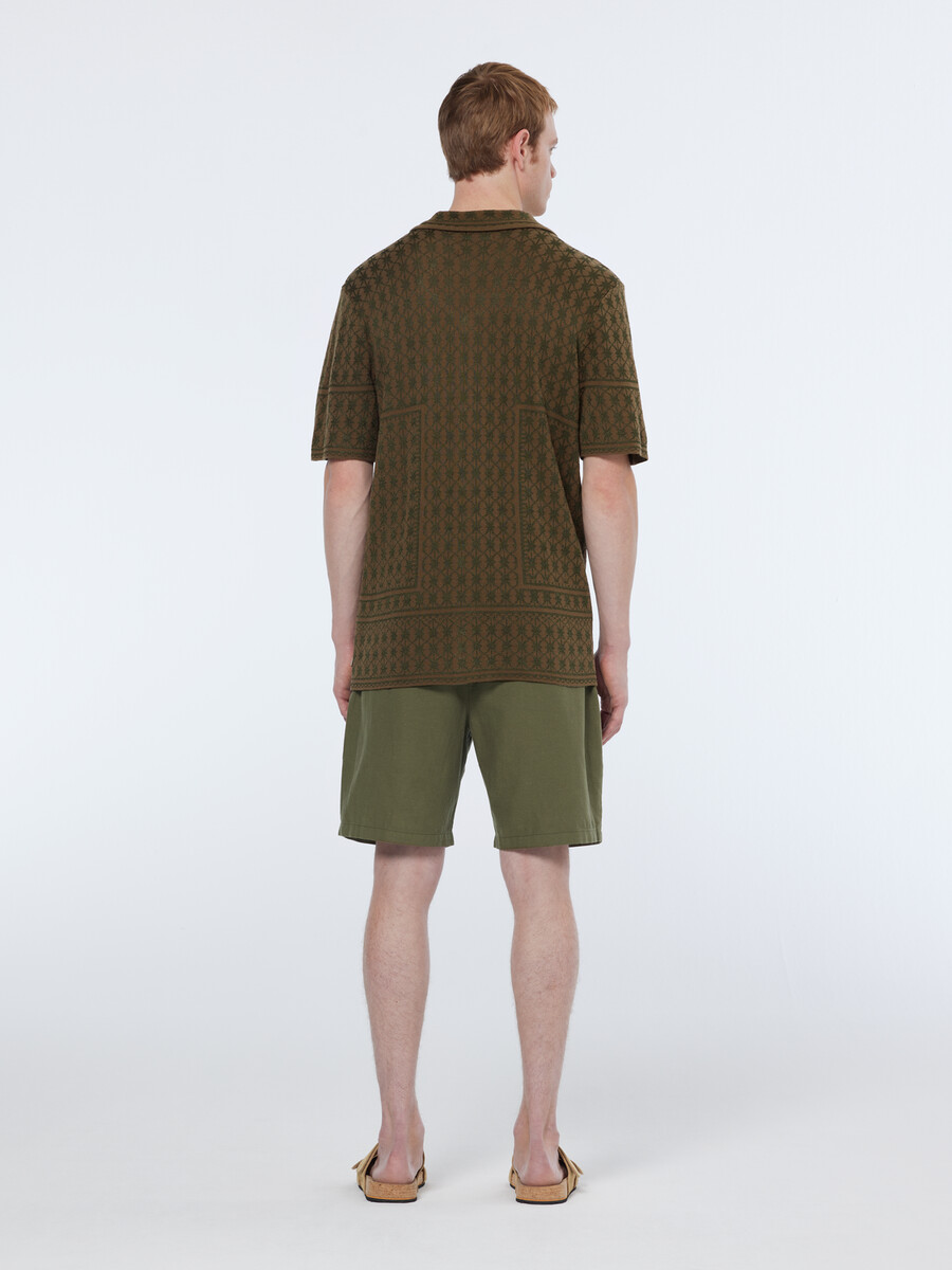 bermudas de corte relajado de algodón y lino fave