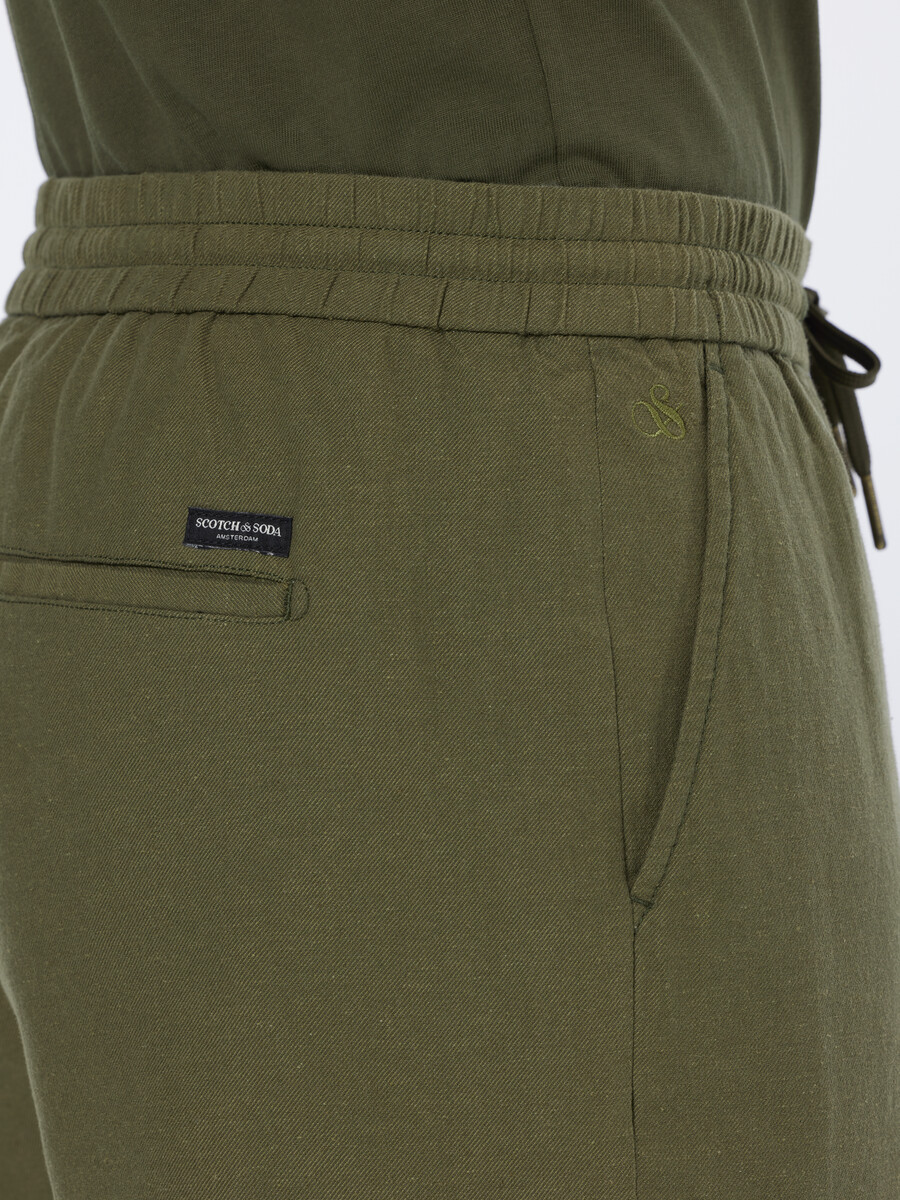 bermudas de corte relajado de algodón y lino fave