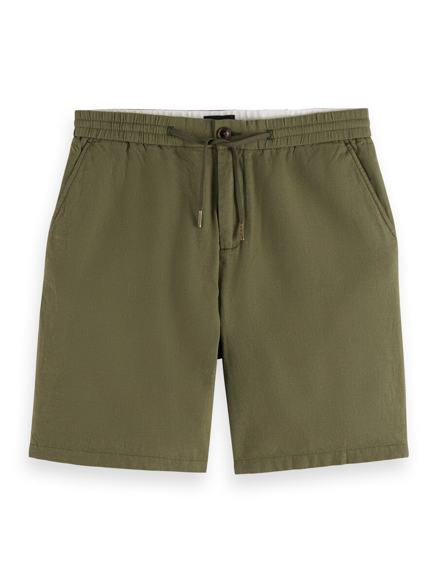 bermudas de corte relajado de algodón y lino fave