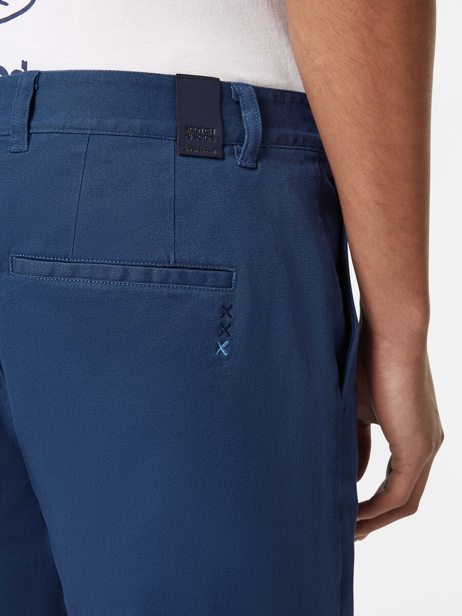 pantalones cortos chinos de sarga de mezcla de algodón lavado stuart