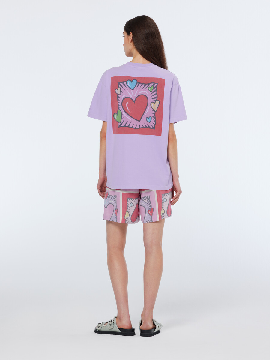 pantalón corto con estampado de corazones de scotch soda x burton morris