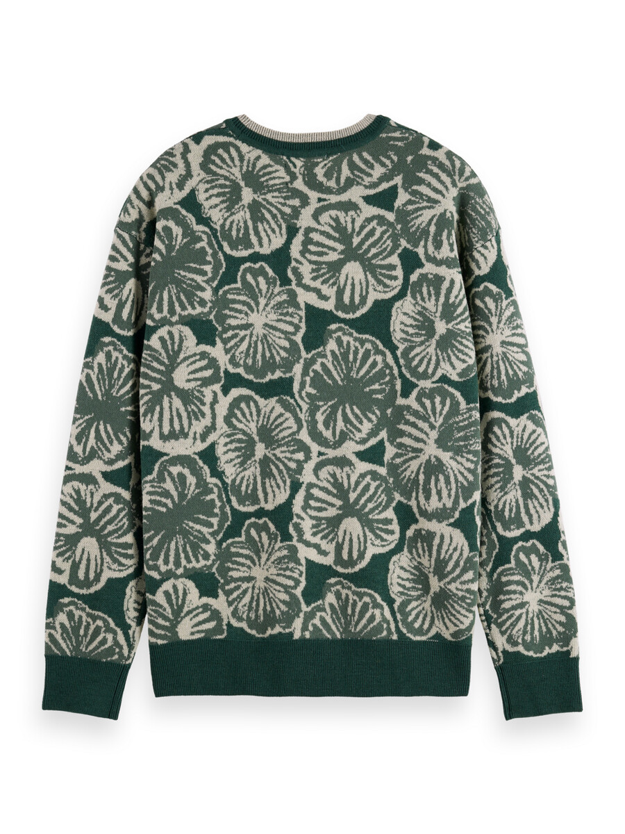 suéter jacquard con hombros caídos
