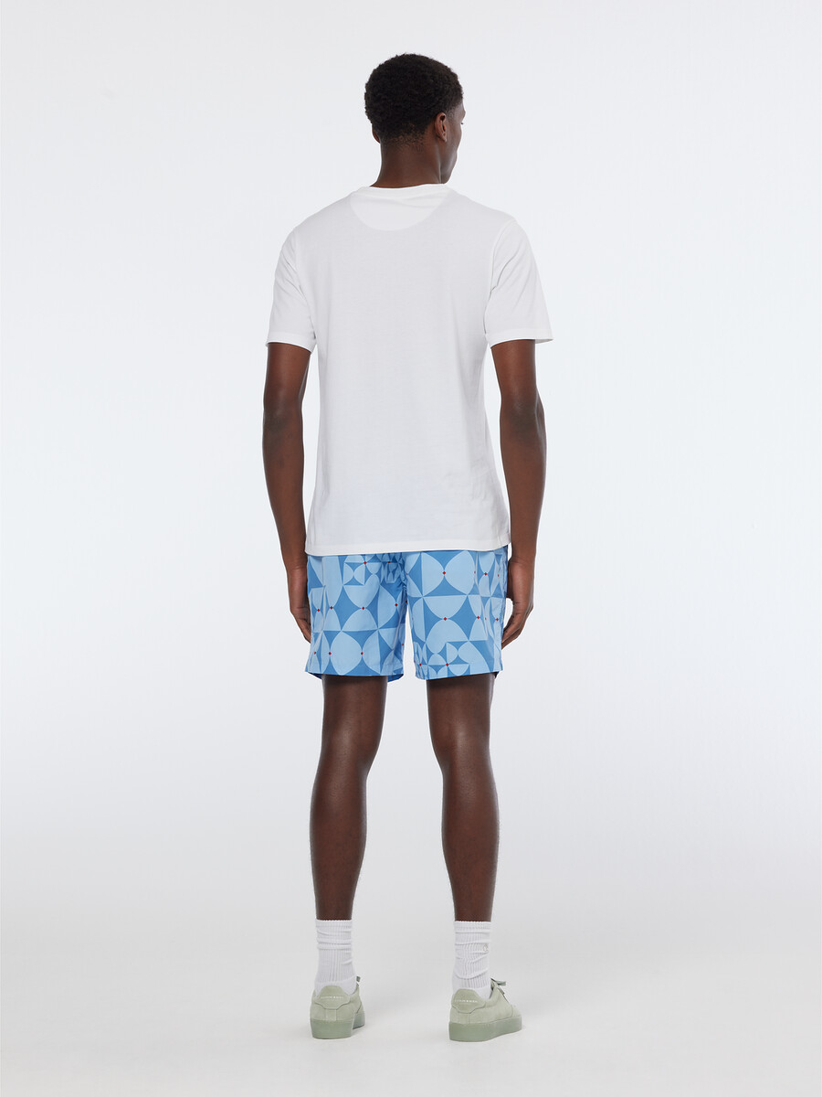 shorts de baño de longitud media con estampado de diamantes