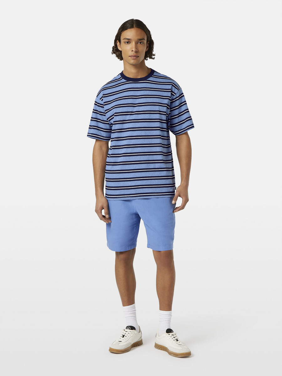 camiseta de rayas de corte relajado teñida en hilo