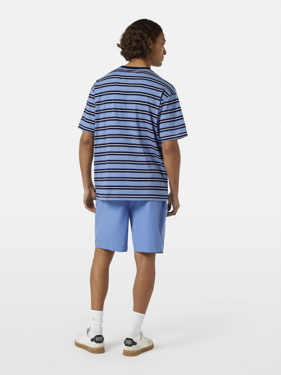 camiseta de rayas de corte relajado teñida en hilo