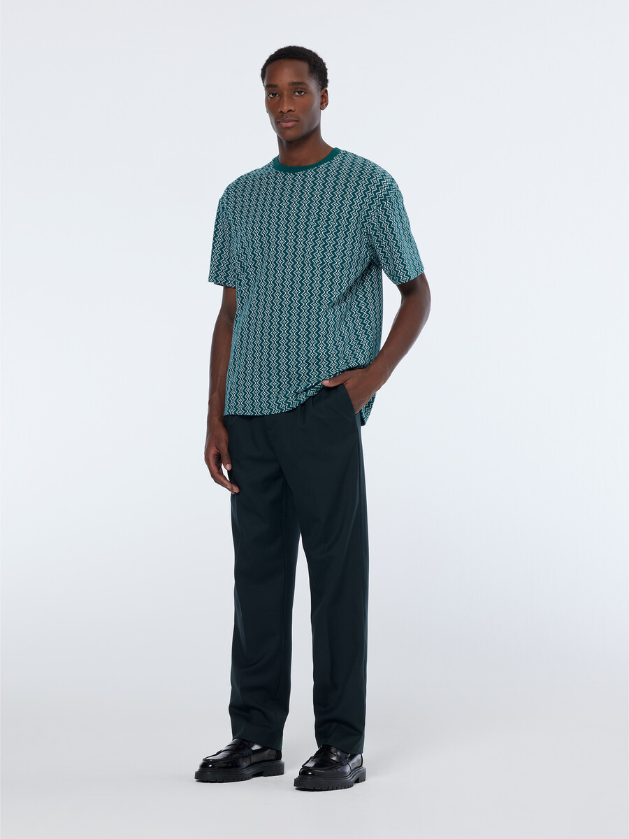 camiseta de corte relajado de jacquard