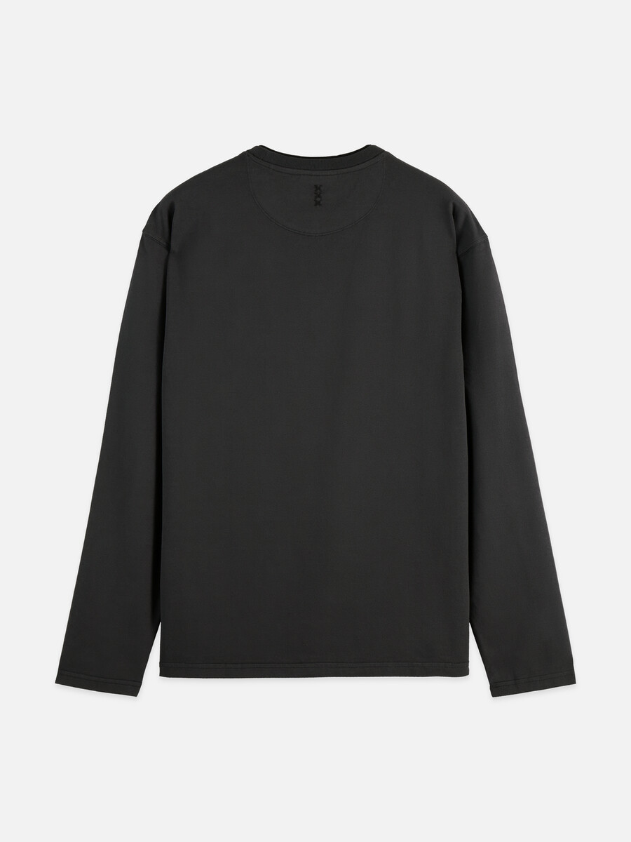 camiseta de manga larga teñida en prenda de corte relajado 3 cruces
