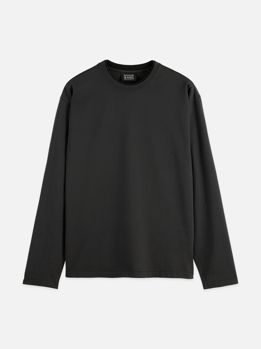 camiseta de manga larga teñida en prenda de corte relajado 3 cruces