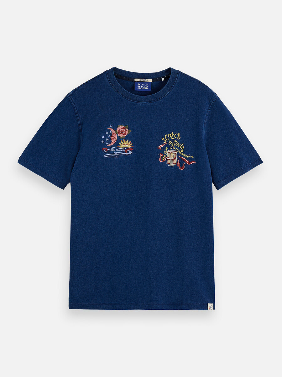 camiseta índigo de corte relajado de los héroes del 40.º aniversario