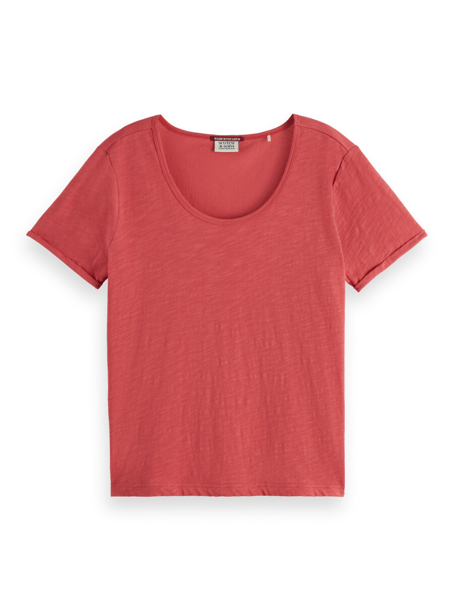camiseta de corte regular con cuello en u