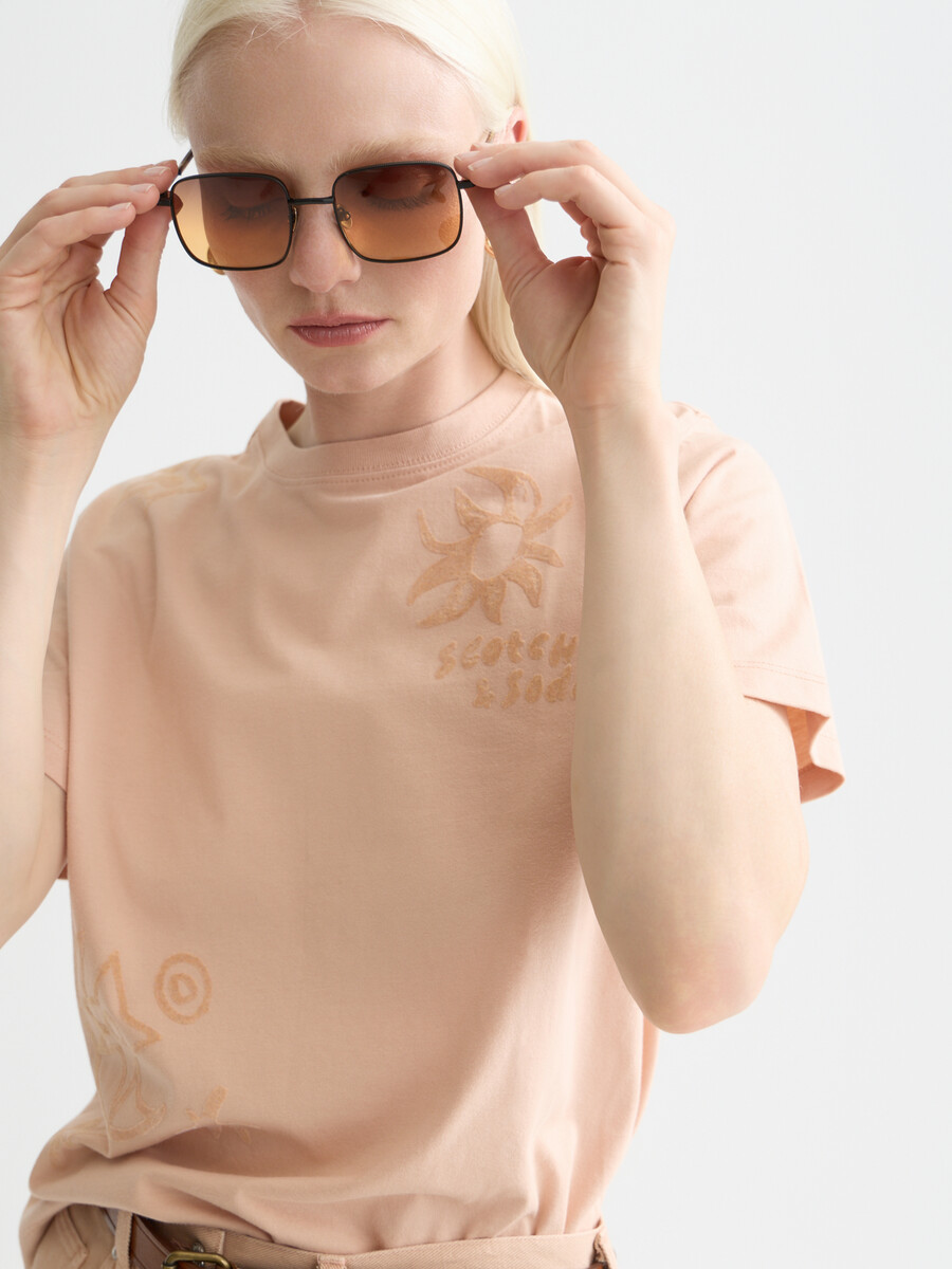 camiseta de corte regular con estampado flocado