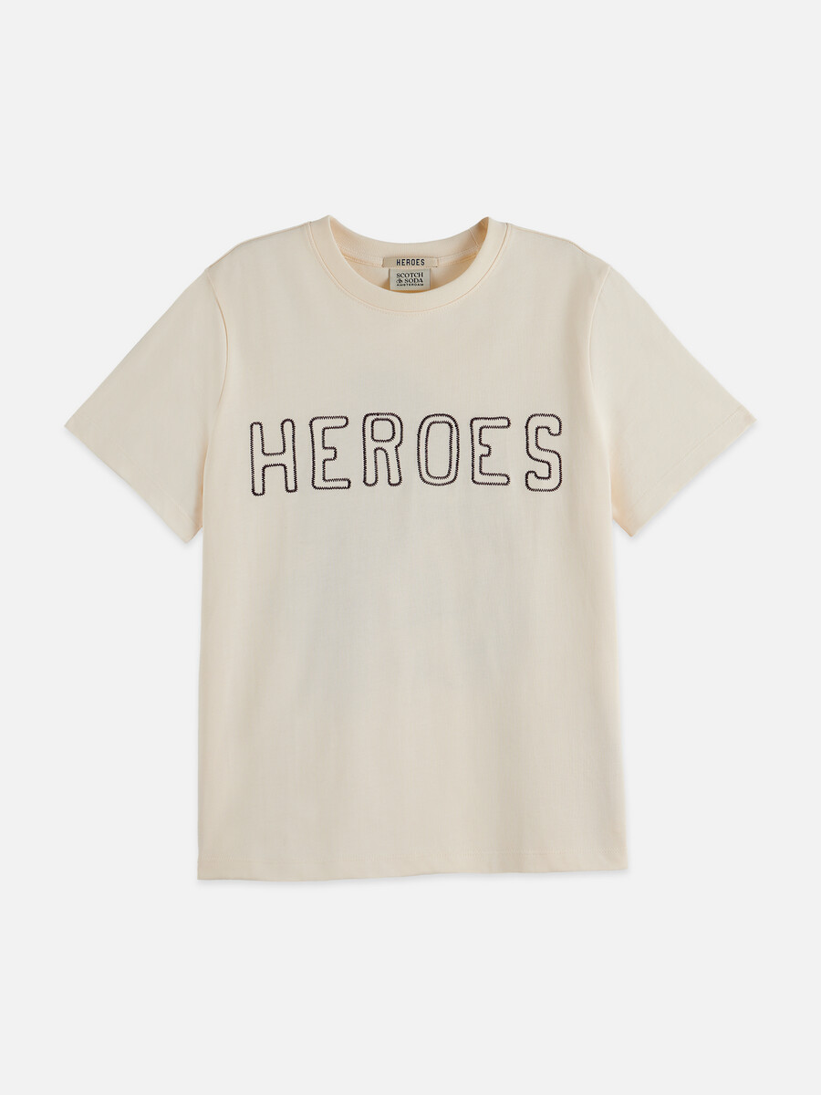 camiseta de corte regular con estampado lavado del 40.º aniversario